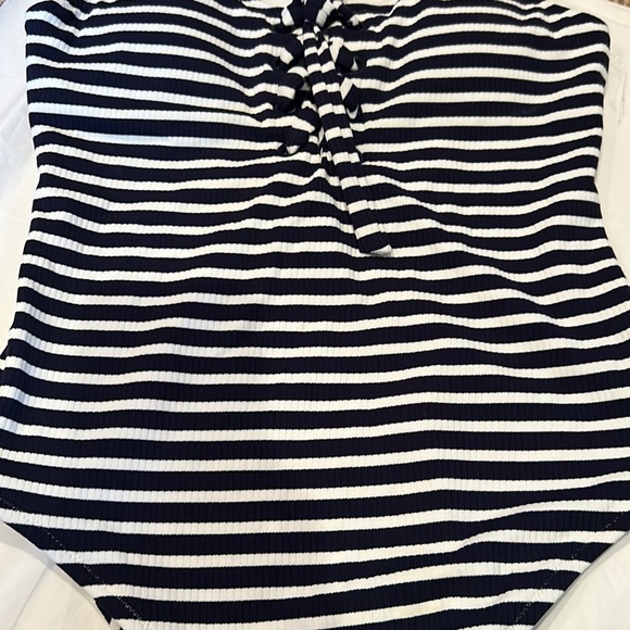 NWOT AERIE ribbed lace up stripe one piece swim size S/M - Picture 11 of 11